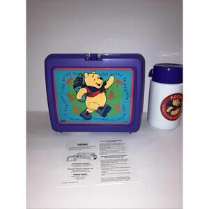Vintage 1990’S NEW DISNEY WINNIE THE POOH ALADDIN LUNCHBOX W/Thermos Never Used